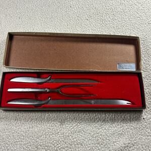 Vintage Gerber Legendary Blades Hoffritz 3 Piece Carving Set Mid Century MCM